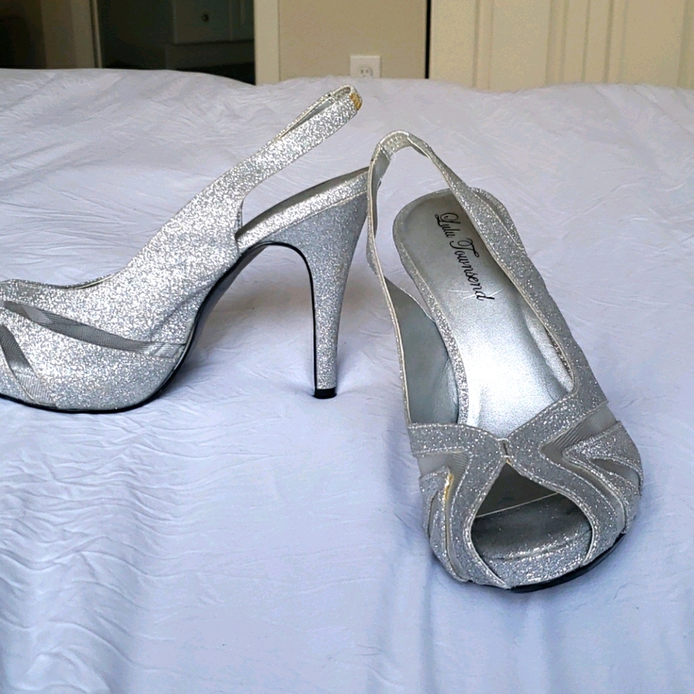 Lulu Townsend 2016 Silver Slingback Heels